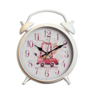 White Car Kids Bedroom Clock