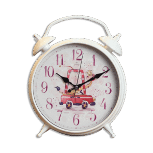 White Car Kids Bedroom Clock