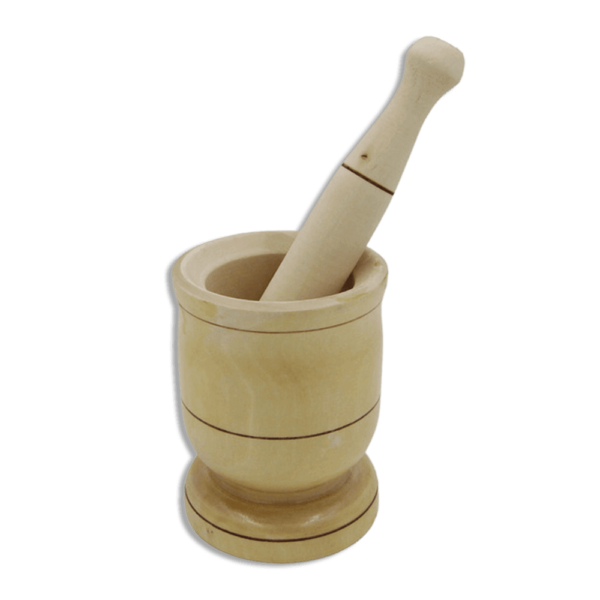 Wooden 11x8.5cm Garlic Mortar