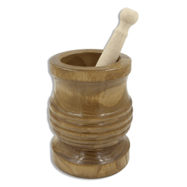 Wooden 20cm Dark Garlic Mortar