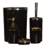 Bathroom Black & Gold Set of 5pcs