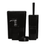 Bathroom Glossy Black Set of 5pcs
