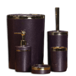 Bathroom Glossy Purple & Gold Frame Set of 5pcs