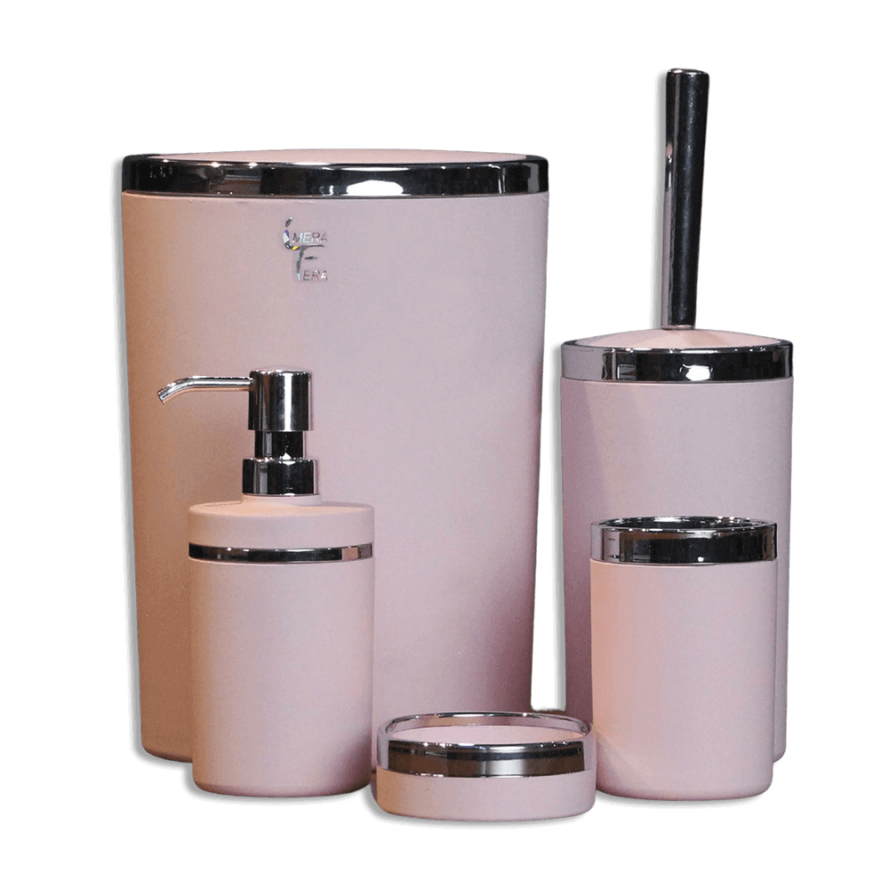 Bathroom-Pink-&-Silver-Frame-Set-of-5pcs