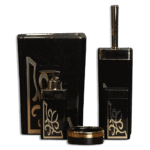 Bathroom Square Black & Gold Patterned Set of 5pcs