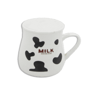 Cow Shaped Porcelain White Mug