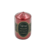 Fama Metallic Glossy Candle 10 cm Red Decorative Pillar Candle