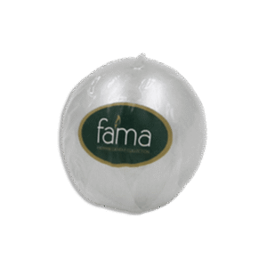 Fama Metallic Round Candle 6 cm Silver Decorative Accent Candle