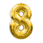 Gold Helium Balloon Number Eight