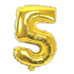 Gold Helium Balloon Number Five