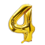 Gold Helium Balloon Number Four