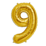 Gold Helium Balloon Number Nine