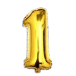 Gold Helium Balloon Number One