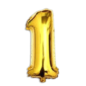 Gold Helium Balloon Number One
