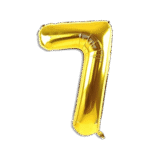 Gold Helium Balloon Number Seven