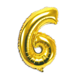 Gold Helium Balloon Number Six