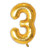 Gold Helium Balloon Number Three
