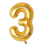 Gold Helium Balloon Number Three