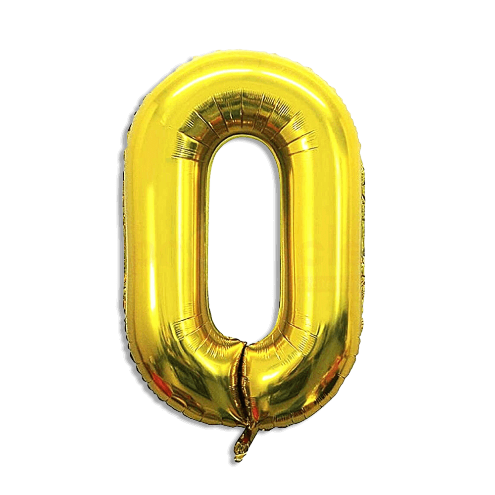 Gold helium balloon number zero