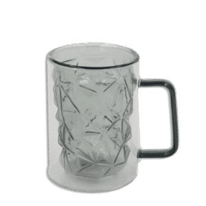 Grey 250ml Double Glass Mug