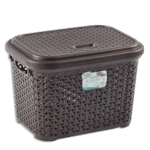 Hobby Life 20L Brown Rattan Laundry Basket with Cover