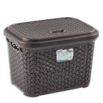 Hobby Life 20L Brown Rattan Laundry Basket with Cover