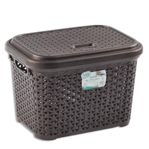 Hobby Life 20L Brown Rattan Laundry Basket with Cover