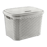 Hobby Life 20L Grey Rattan Laundry Basket with Cover