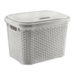 Hobby Life 20L Grey Rattan Laundry Basket with Cover