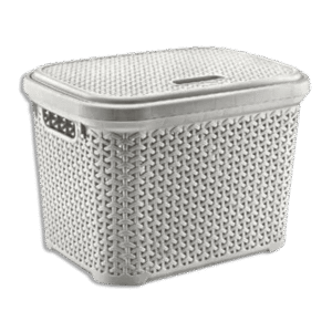 Hobby Life 20L Grey Rattan Laundry Basket with Cover