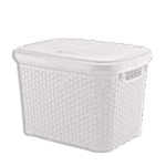 Hobby Life 20L White Rattan Laundry Basket with Cover