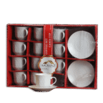 Momaz Set of Dozen Designed Coffee Cups with Saucer