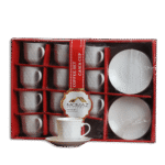 Momaz Set of Dozen Designed Coffee Cups with Saucer