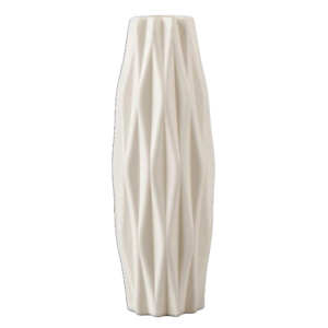 Nordic White Long Patterned Vase