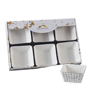 Ornamented 6 Pcs Blue Eye Squared Nuts Cup