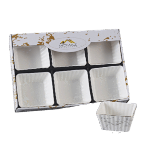 Ornamented 6 Pcs Blue Eye Squared Nuts Cup