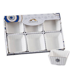 Ornamented 6 Pcs Ocean Squared Nuts Cup Set