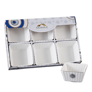 Ornamented 6 Pcs Ocean Squared Nuts Cup Set