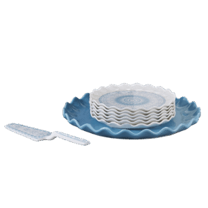 Ornamented Ocean Cake Set with Scraper