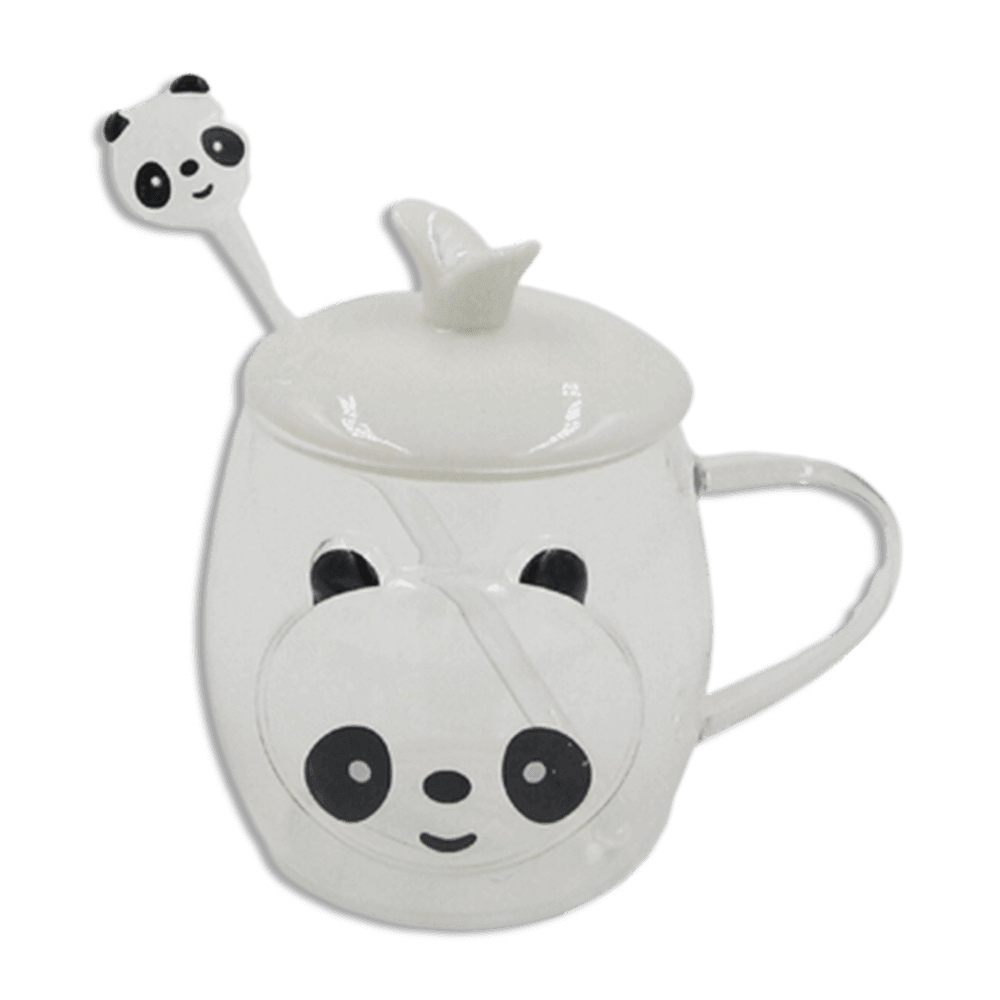 Panda-350ml-Double-Glass-Mug-with-Lid-&-Spoon