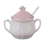 Porcelain Rosate Sugar Bowl with Lid