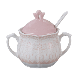 Porcelain Rosate Sugar Bowl with Lid