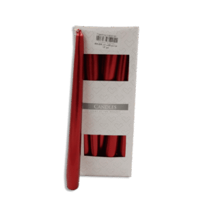 Set of 12pcs Glossy Red 25cm Candles