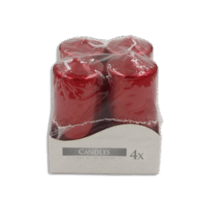 Set of 4pcs Glossy Red Candles