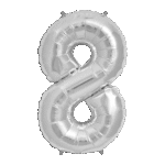 Silver Helium Balloon Number Eight