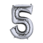 Silver Helium Balloon Number Five