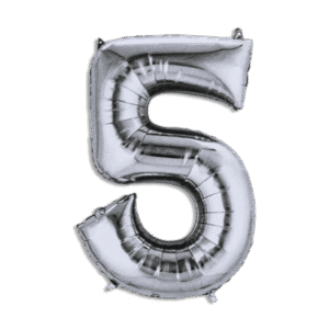 Silver Helium Balloon Number Five