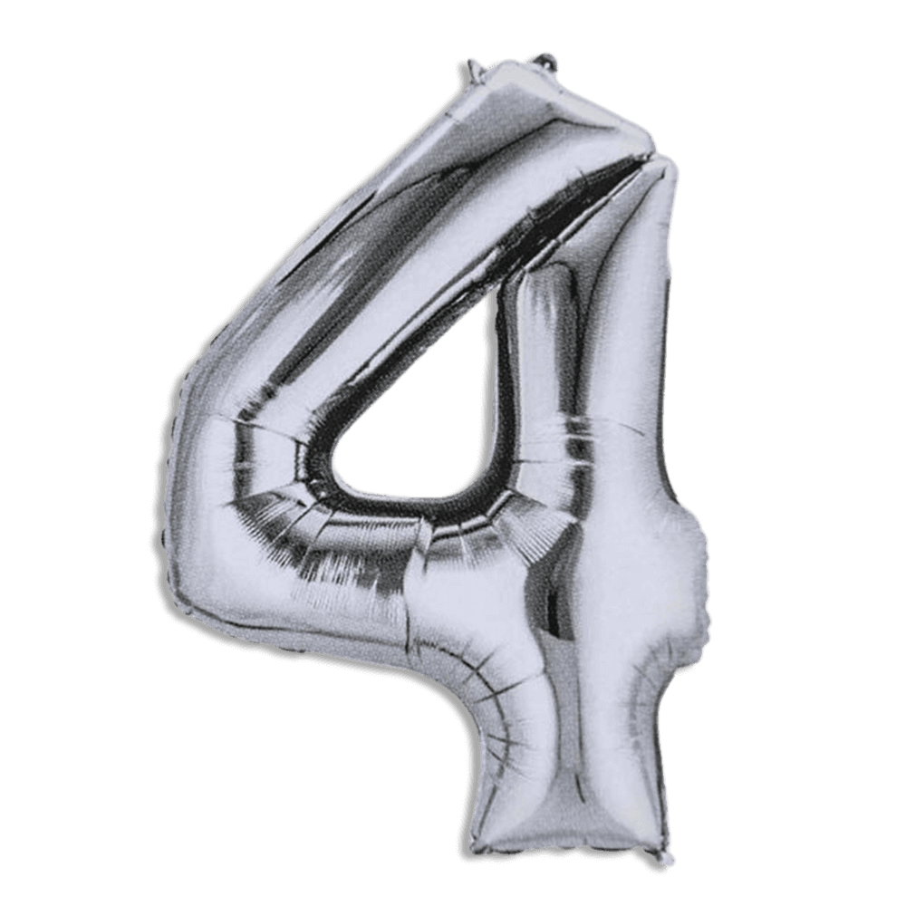 Silver-Helium-Balloon-Number-Four