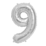 Silver Helium Balloon Number Nine