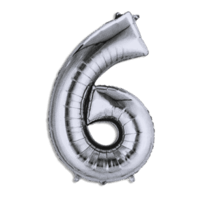 Silver Helium Balloon Number Six